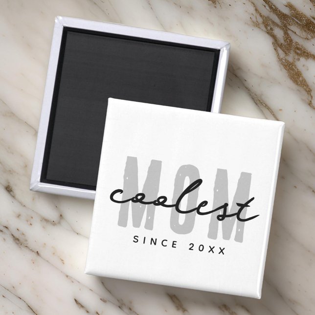 Coolest Mom Since 20XX Modern Simple Preppy Magnet (Creator Uploaded)