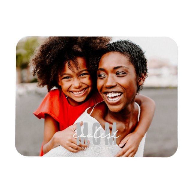 Coolest Mom Since 20XX Modern Simple Preppy Magnet (Horizontal)