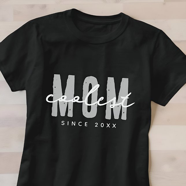 Coolest Mom Since 20XX Modern Simple Preppy T-Shirt (Creator Uploaded)