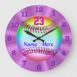 Coolest Personalized Softball Clocks for Girls