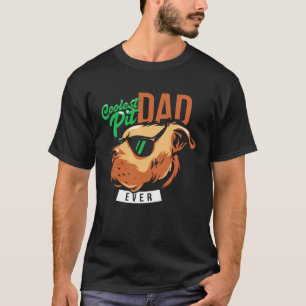 Coolest Pit Dad Ever Pitbull Wearing Sunglasses T-Shirt