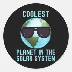 Coolest Planet In The Solar System Funny Earth Day Classic Round Sticker