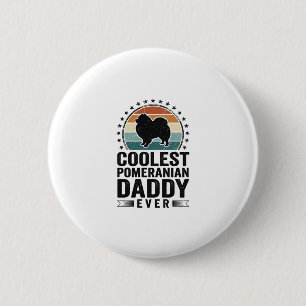 Coolest Pomeranian Daddy Vintage Dog Dad Shirt_1 2 Inch Round Button