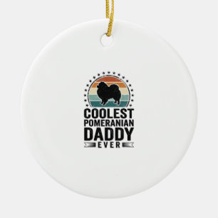 Coolest Pomeranian Daddy Vintage Dog Dad Shirt_1 Ceramic Ornament
