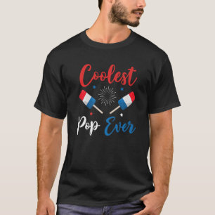 Coolest Pop Eve 4th July Ice Cream Red White Blue T-Shirt
