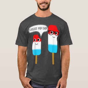 Coolest Pop Ever Ice Pop Ice Cream Father Kid  T-Shirt