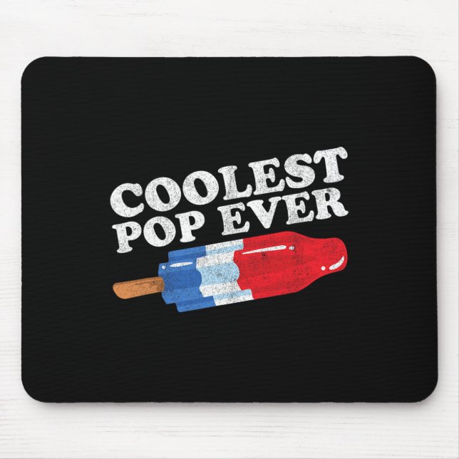 Coolest Pop Ever Popsicle Funny Retro Bomb Fathers Mouse Pad (Front)
