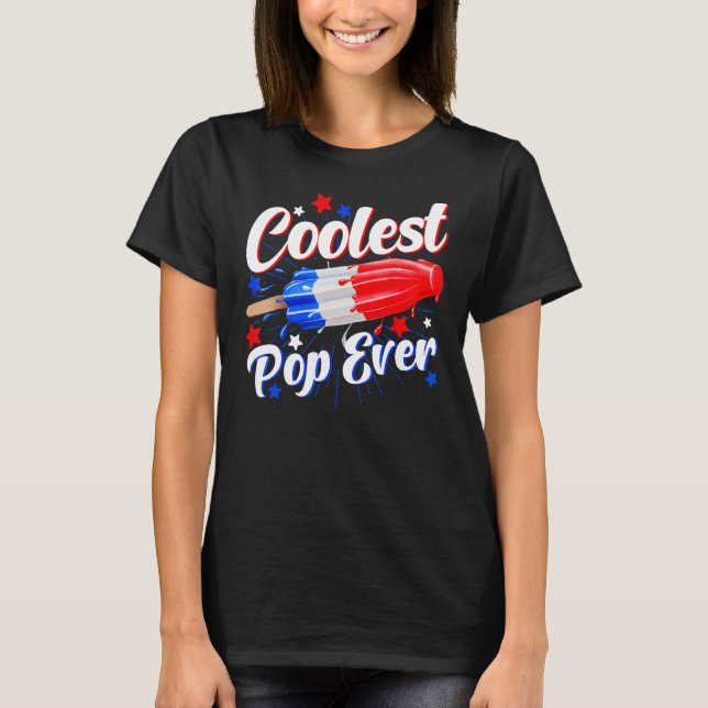 Coolest Pop Ever Popsicle  Retro Bomb 4th Of July T-Shirt (Front)