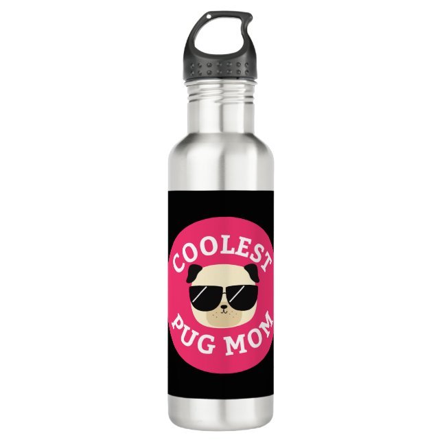 Coolest Pug Mom 710 Ml Water Bottle (Front)