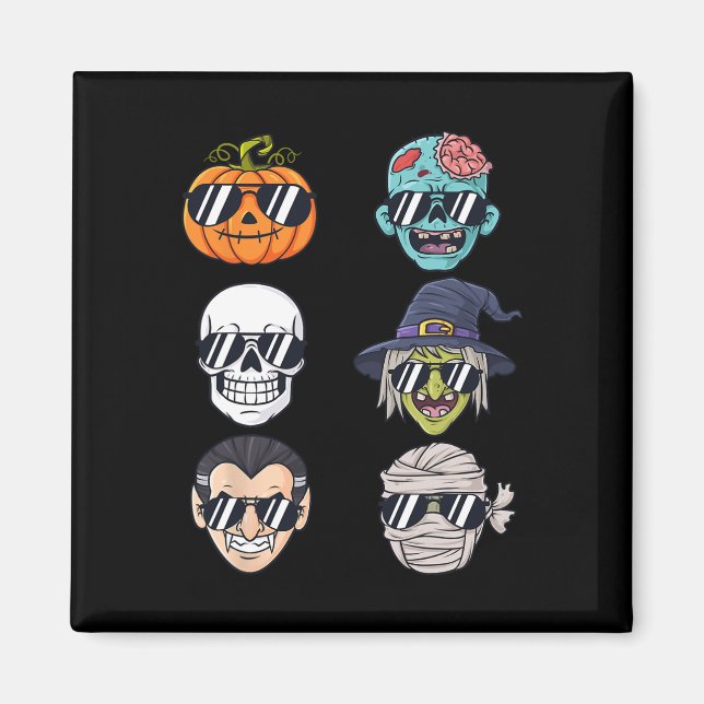 Coolest Pumpkin Halloween Skeleton Witch Vampire B Magnet (Front)