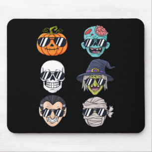 Coolest Pumpkin Halloween Skeleton Witch Vampire B Mouse Pad