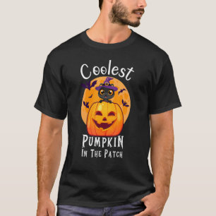 Coolest Pumpkin In The Patch Black Cat Witch Hat B T-Shirt