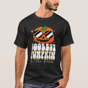 Coolest Pumpkin In The Patch Boys Retro Groovy Hal T-Shirt
