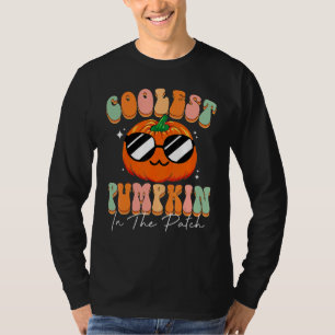 Coolest Pumpkin In The Patch Boys Retro Groovy Hal T-Shirt