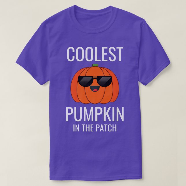 Coolest Pumpkin In The Patch Funny Cool Pumpkin Ha T-Shirt (Design Front)