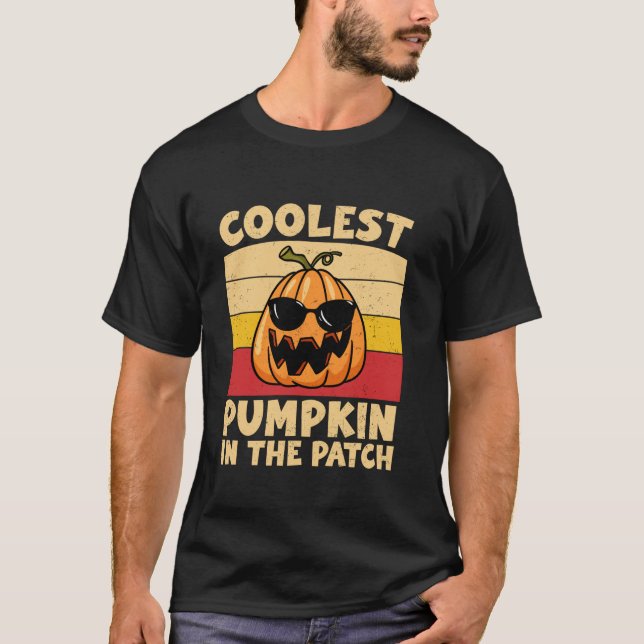 Coolest Pumpkin in The Patch Funny Jack O Lantern  T-Shirt (Front)