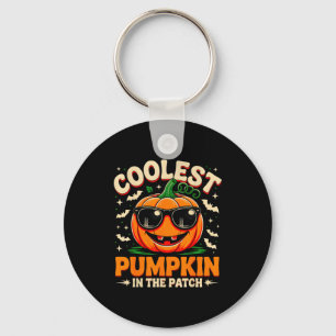 Coolest Pumpkin In The Patch Groovy Halloween For  Keychain