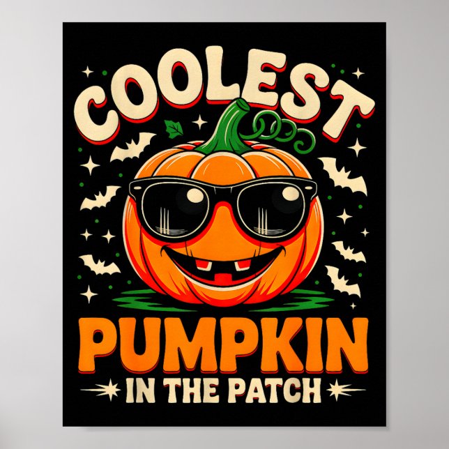 Coolest Pumpkin In The Patch Groovy Halloween For  Poster (Front)