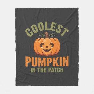 Coolest Pumpkin In The Patch Halloween Design Fleece Blanket