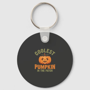 Coolest Pumpkin In The Patch Halloween Design Keychain