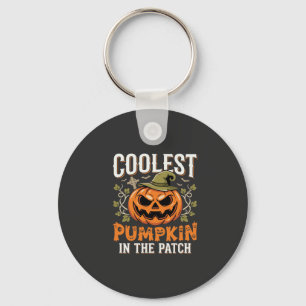 Coolest Pumpkin in the Patch Halloween Design Keychain