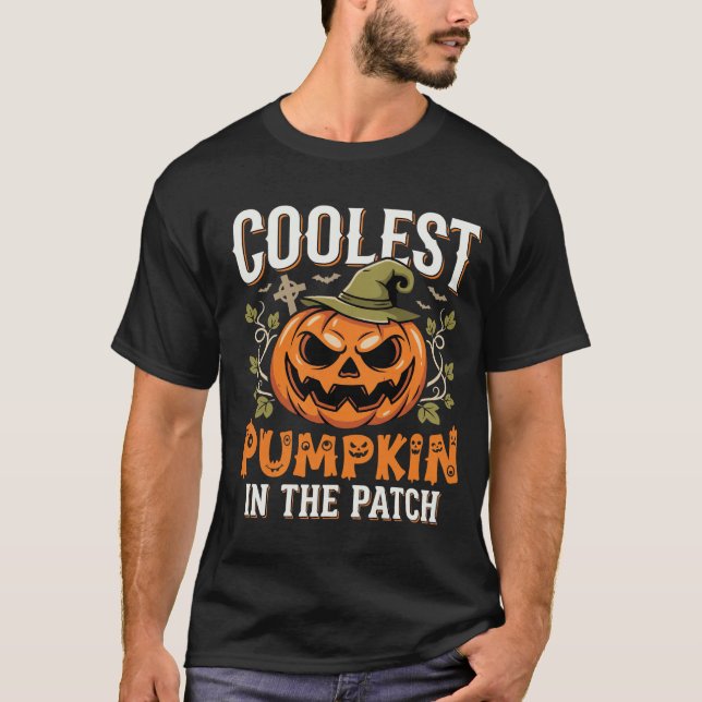 Coolest Pumpkin in the Patch Halloween Design T-Shirt (Front)