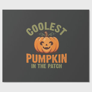 Coolest Pumpkin In The Patch Halloween Design Wrapping Paper