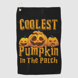 Coolest Pumpkin In The Patch Halloween Funny Golf Towel
