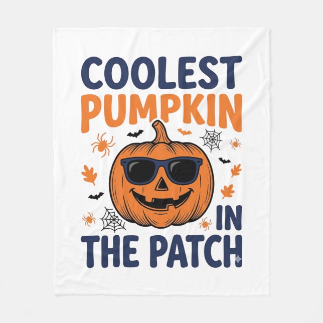Coolest Pumpkin in the Patch Halloween Shirt_1 Fleece Blanket (Front)