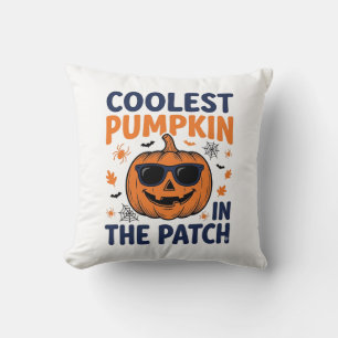 Coolest Pumpkin in the Patch Halloween Shirt_1 Throw Pillow