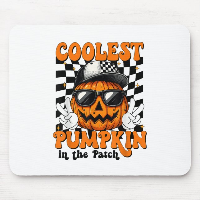 Coolest Pumpkin In The Patch Halloween Shirt Boy K Mouse Pad (Front)