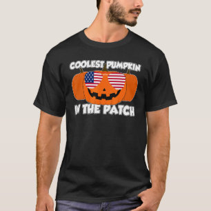 Coolest Pumpkin In The Patch Halloween USA Glasses T-Shirt