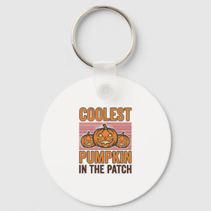 Coolest Pumpkin in the Patch Halloween Vintage Des Keychain