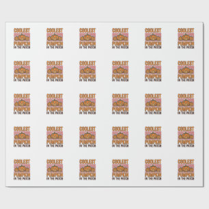 Coolest Pumpkin in the Patch Halloween Vintage Des Wrapping Paper