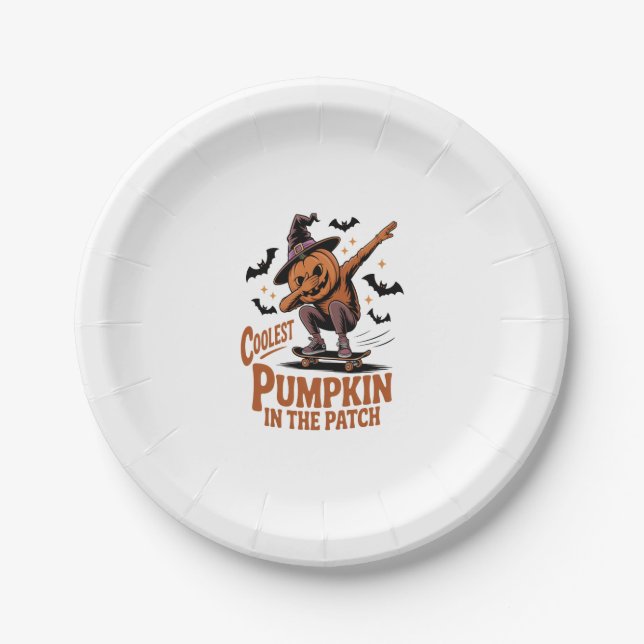 Coolest Pumpkin in the Patch Paper Plate (Front)
