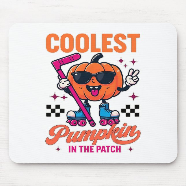 Coolest Pumpkin In The Patch – Roller Hockey Fun D Mouse Pad (Front)