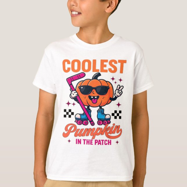 Coolest Pumpkin In The Patch – Roller Hockey Fun D T-Shirt (Front)