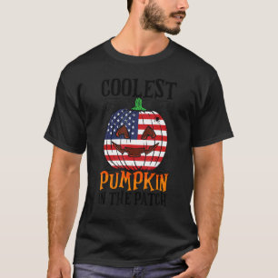 Coolest Pumpkin In The Patch US Flag Jack Ou2019 L T-Shirt