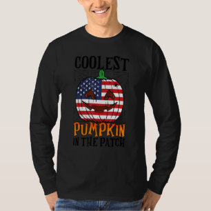 Coolest Pumpkin In The Patch US Flag Jack Ou2019 L T-Shirt
