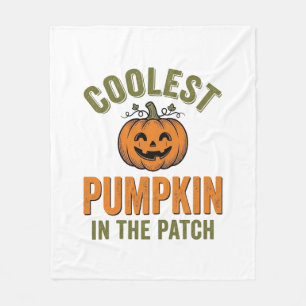 Coolest Pumpkin in the Patch Vintage Halloween Des Fleece Blanket