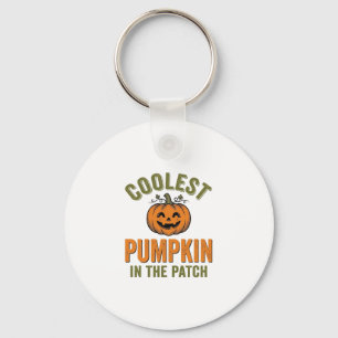 Coolest Pumpkin in the Patch Vintage Halloween Des Keychain