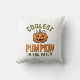 Coolest Pumpkin in the Patch Vintage Halloween Des Throw Pillow