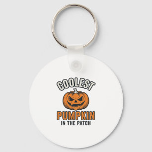 Coolest Pumpkin in the Patch Vintage Halloween Shi Keychain