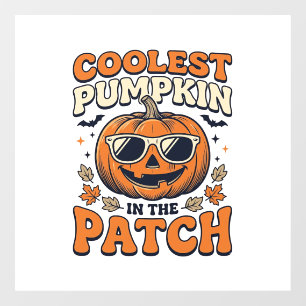 Coolest Pumpkin In The Patch Vintage Halloween Shi Window Cling