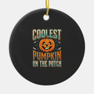 Coolest Pumpkin On The Patch Halloween Design_1 Ceramic Ornament