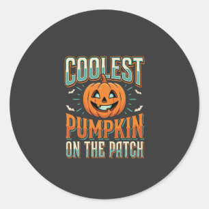 Coolest Pumpkin On The Patch Halloween Design_1 Classic Round Sticker