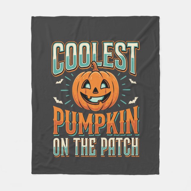 Coolest Pumpkin On The Patch Halloween Design_1 Fleece Blanket (Front)