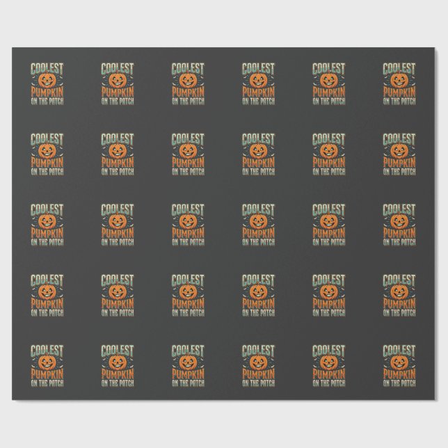 Coolest Pumpkin On The Patch Halloween Design_1 Wrapping Paper (Flat)