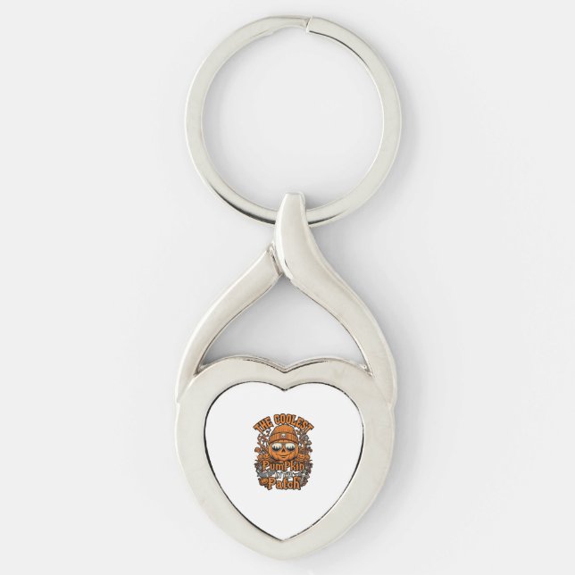 Coolest Pumpkin Patch Halloween Beanie Sunglasses Keychain (Front)