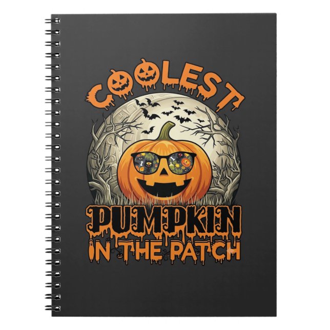 Coolest Pumpkin Patch Halloween Spooky Sunglasses_ Notebook (Front)